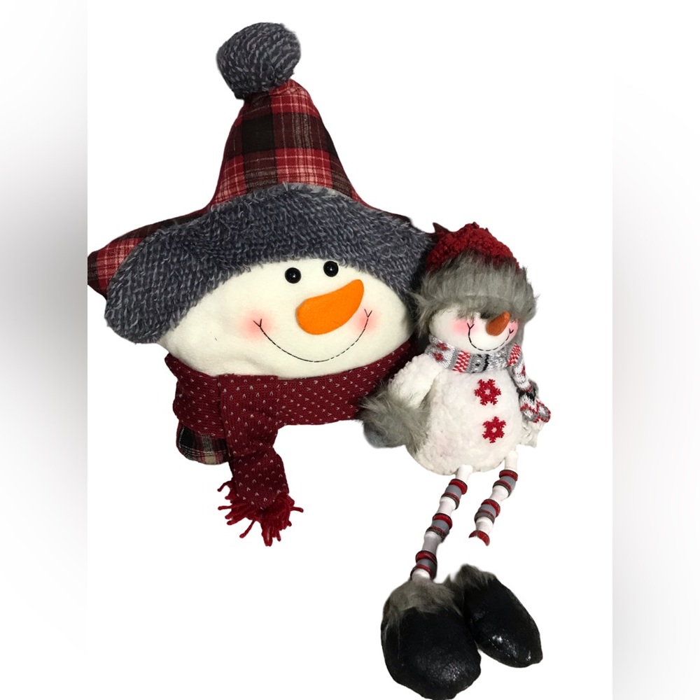 NWT Kohl’s Weighted Bottom & Gerson Snowman Pillow Pair